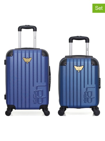 Les P´tites Bombes 2-delige hardcase-trolleyset blauw