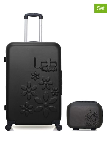 Les P´tites Bombes 2tlg. Set: Hardcase-Trolley und Beautycase "Eleonor" in Schwarz