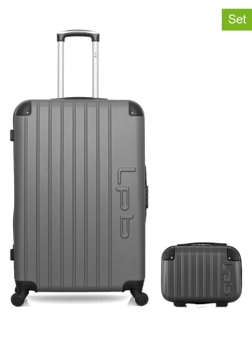 Les P´tites Bombes 2-delige set: hardcase-trolley en beautycase "Hambourg" antraciet