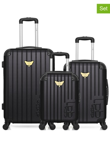 Les P´tites Bombes 3tlg. Hardcase-Trolleyset in Schwarz