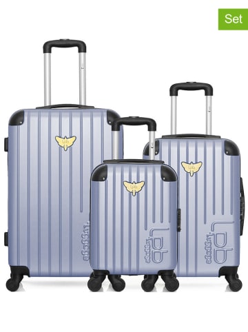 Les P´tites Bombes 3tlg. Hardcase-Trolleyset in Blau