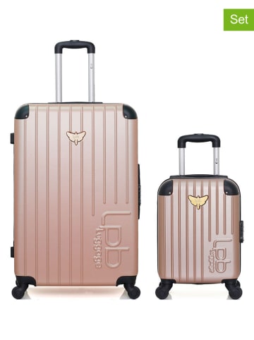 Les P´tites Bombes 2-delige hardcase-trolleyset lichtroze