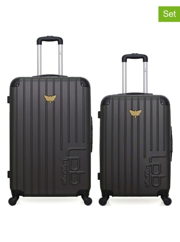 Les P´tites Bombes 2-delige hardcase-trolleyset antraciet