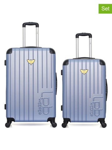 Les P´tites Bombes 2-delige hardcase-trolleyset lichtblauw