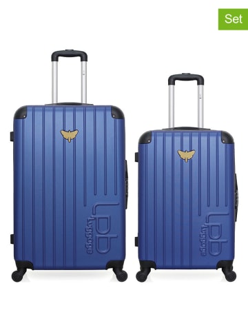 Les P´tites Bombes 2-delige hardcase-trolleyset blauw