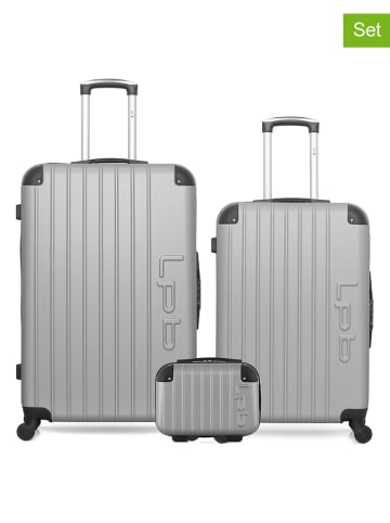 Les P´tites Bombes 3-delige hardcase-trolleyset "Hambourg" grijs
