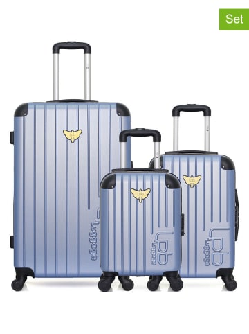Les P´tites Bombes 3-delige hardcase-trolleyset lichtblauw