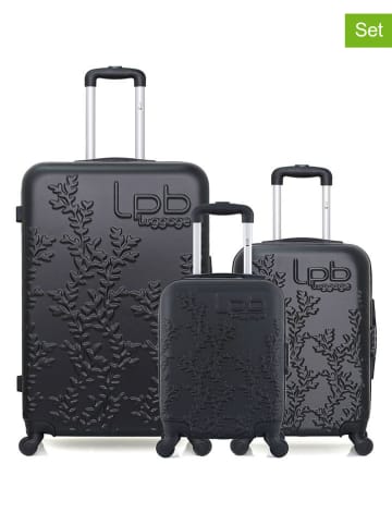 Les P´tites Bombes 3tlg. Hardcase-Trolleyset "Nais" in Schwarz