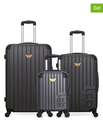 Les P´tites Bombes 3tlg. Hardcase-Trolleyset in Anthrazit