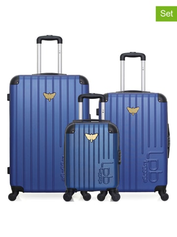 Les P´tites Bombes 3tlg. Hardcase-Trolleyset in Blau