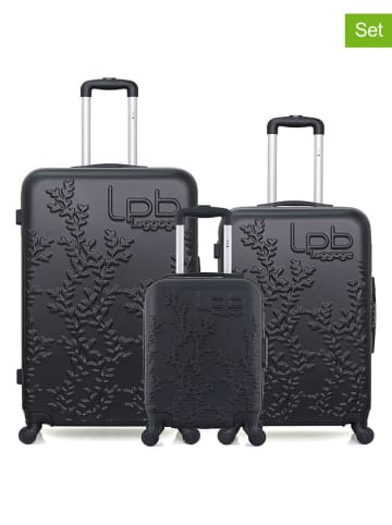 Les P´tites Bombes 3tlg. Hardcase-Trolleyset "Nais" in Schwarz