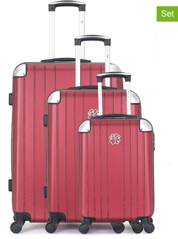 Les P´tites Bombes 3-delige hardcase-trolleyset "Amelie-A" rood