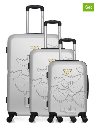 Les P´tites Bombes 3-delige hardcase-trolleyset "Aelys" grijs