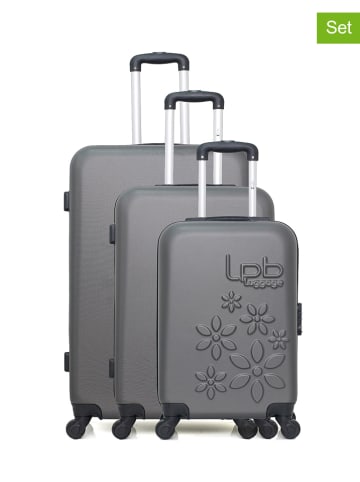 Les P´tites Bombes 3tlg. Hardcase-Trolleyset "Eleonor" in Anthrazit