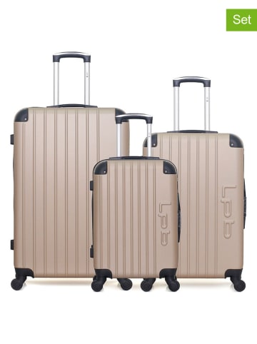 Les P´tites Bombes 3-delige hardcase-trolleyset "Hambourg" beige