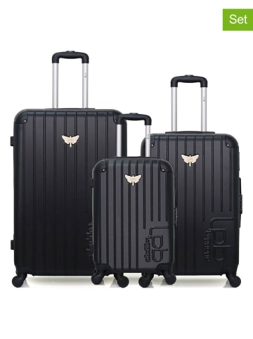Les P´tites Bombes 3tlg. Hardcase-Trolleyset in Schwarz