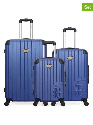 Les P´tites Bombes 3tlg. Hardcase-Trolleyset in Blau