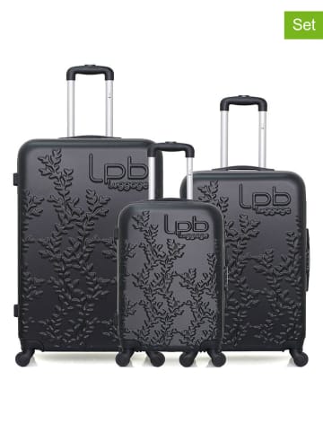 Les P´tites Bombes 3tlg. Hardcase-Trolleyset "Nais" in Schwarz