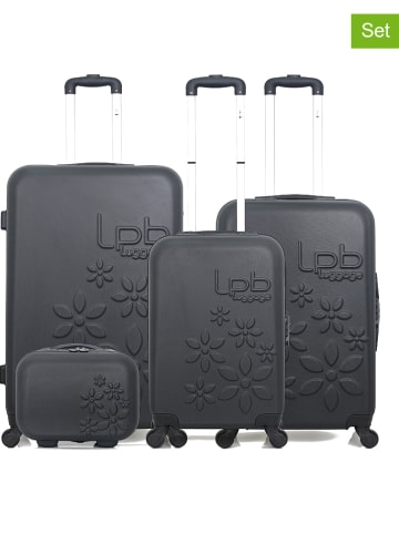 Les P´tites Bombes 4tlg. Hardcase-Trolleyset "Eleonor-C" in Schwarz