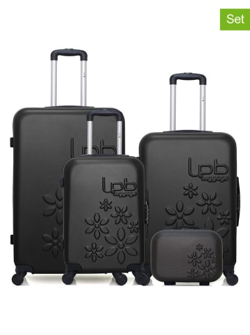 Les P´tites Bombes 4tlg. Hardcase-Trolleyset "Eleonor" in Schwarz