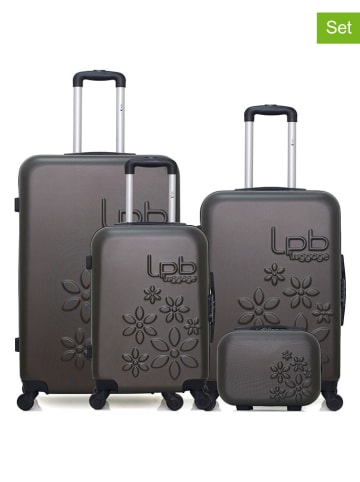 Les P´tites Bombes 4tlg. Hardcase-Trolleyset "Eleonor" in Schwarz