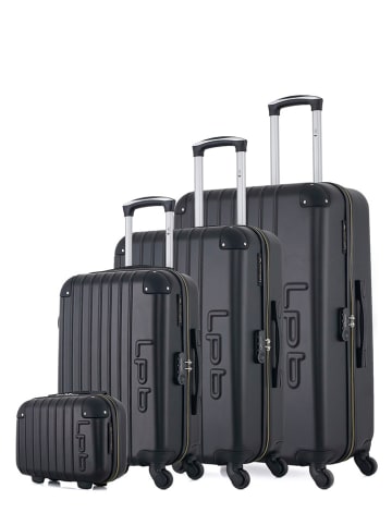 Les P´tites Bombes 4tlg. Hardcase-Trolleyset "Hambourg-c" in Schwarz
