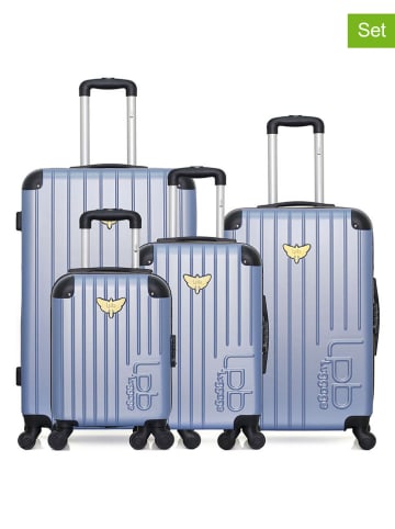 Les P´tites Bombes 4-delige hardcase-trolleyset lichtblauw