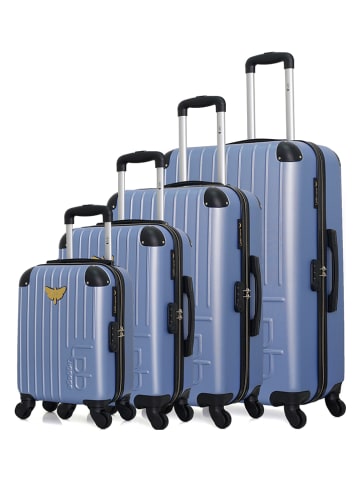Les P´tites Bombes 4-delige hardcase-trolleyset lichtblauw