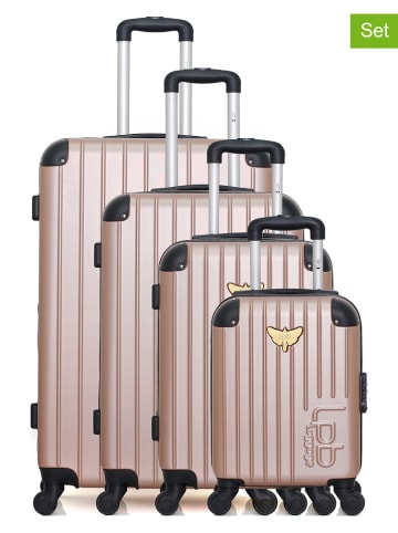 Les P´tites Bombes 4-delige hardcase-trolleyset roségoudkleurig