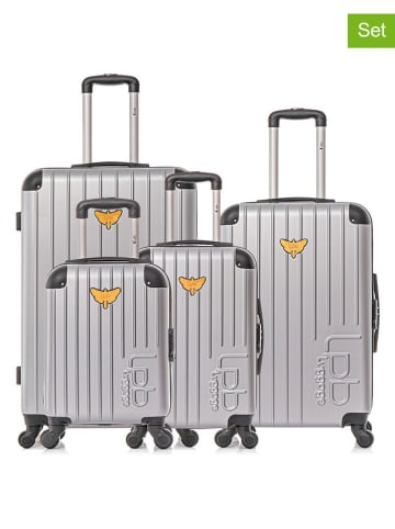 Les P´tites Bombes 4-delige hardcase-trolleyset grijs