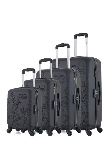 Les P´tites Bombes 4tlg. Hardcase-Trolleyset "Nais" in Schwarz