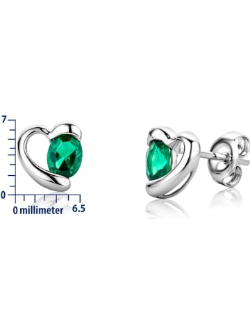 Revoni Złote kolczyki-wkrętki ze szmaragdami