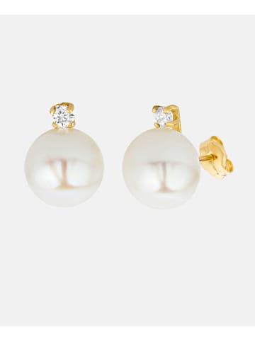 Revoni Gouden oorstekers met parels en edelstenen