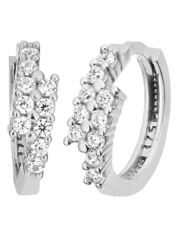 Revoni Witgouden creolen met edelstenen