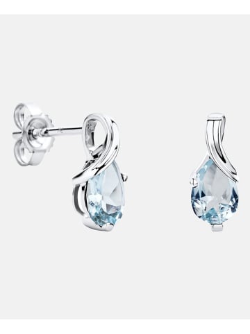 Revoni Witgouden oorstekers met edelstenen