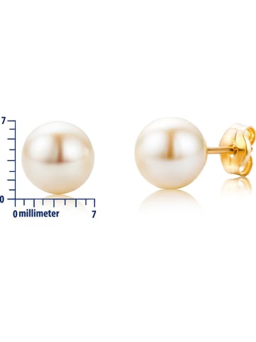 Diamant Exquis Gouden oorstekers met parels