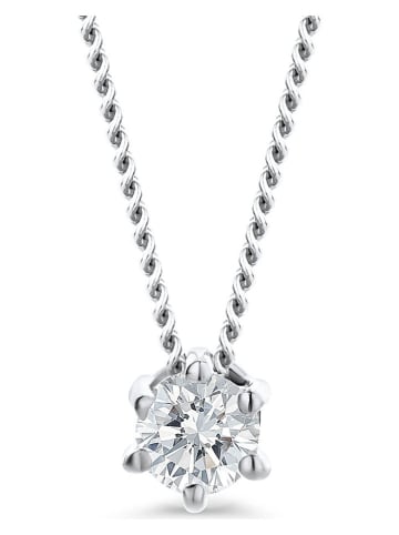 Revoni Witgouden ketting met diamanten hanger - (L)45 cm