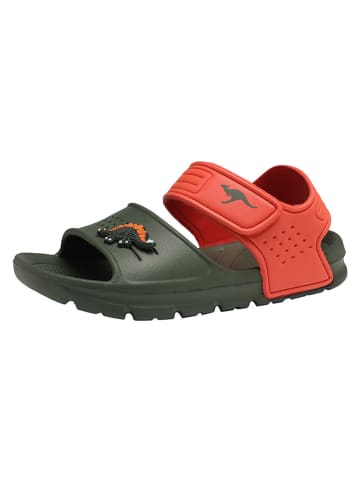 Kangaroos Buty kąpielowe "KangaSwim II" w kolorze oliwkowo-pomarańczowym