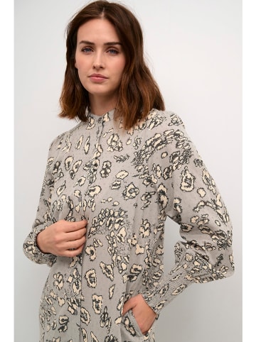 Kaffe Kleid in Hellgrau/ Creme