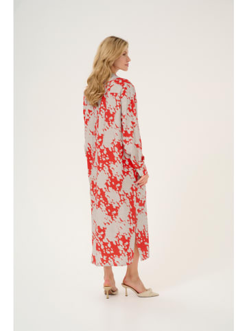 Kaffe Sukienka w kolorze czerwono-jasnoszarym
