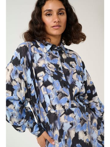 Kaffe Kleid "Victoria" in Hellblau/ Schwarz