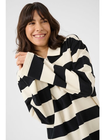 Kaffe Koszulka polo w kolorze kremowo-czarnym