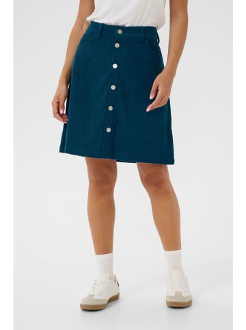 Cream Corduroy rok donkerblauw