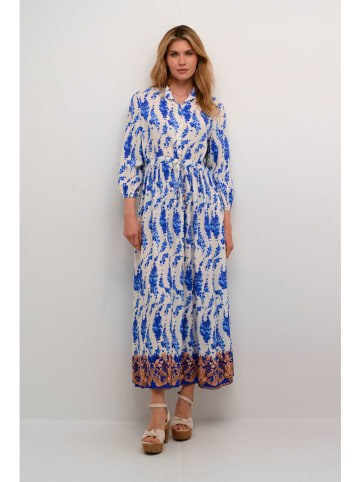 Cream Jurk wit/blauw