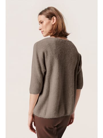Soaked in Luxury Pullover "Tuesday" in Hellbraun/ Grau