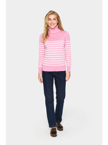 SAINT TROPEZ Rollkragenpullover in Rosa