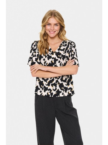 SAINT TROPEZ Bluse in Creme/ Schwarz