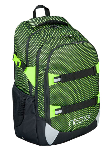neoxx Schulrucksack "All about Neon" in Khaki - (B)31 x (H)45,5 x (T)24 cm