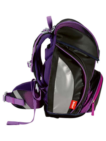 Scout 4tlg. Schulranzen-Set "Alpha Set Movie - Pink Pixel" in Schwarz/ Lila
