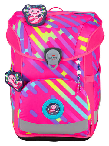 DerDieDas 6tlg. Schulranzen-Set "ErgoFlex Easy NEON Set" in Pink - (B)28 x (H)39 x (T)24 cm